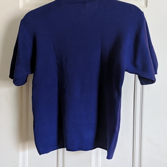 Talbot's cobalt blue thick cotton sweater tee - Picture 3 of 3